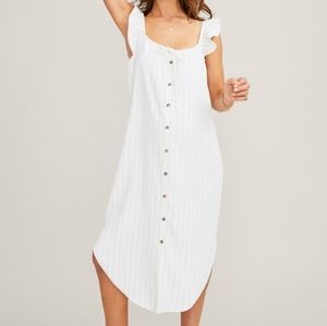 NWT Hatch Jenna Maternity Dress in Ivory/Black Pinstripe sz 2